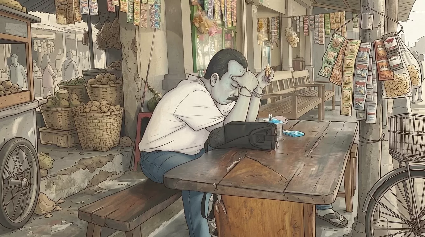 Ilustrasi wajah pucat