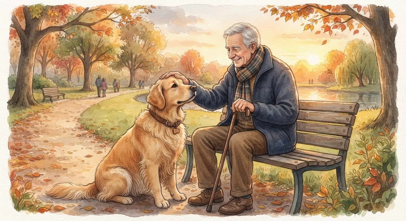 Ilustrasi anjing yang setia