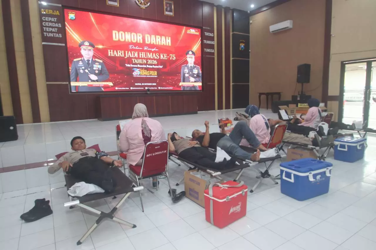 Polres Blitar Kota menggelar kegiatan sosial donor darah