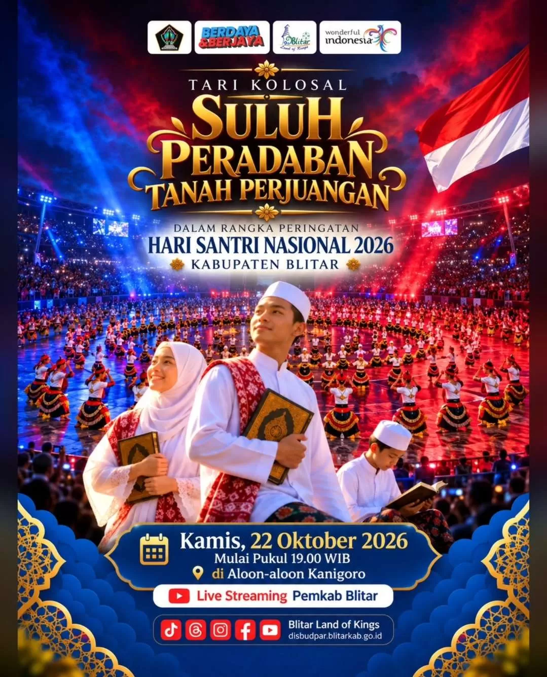 Tari Kolosal &ldquo;Suluh Peradaban Tanah Perjuangan&rdquo;. (Foto: IG @blitar_landofkings) 