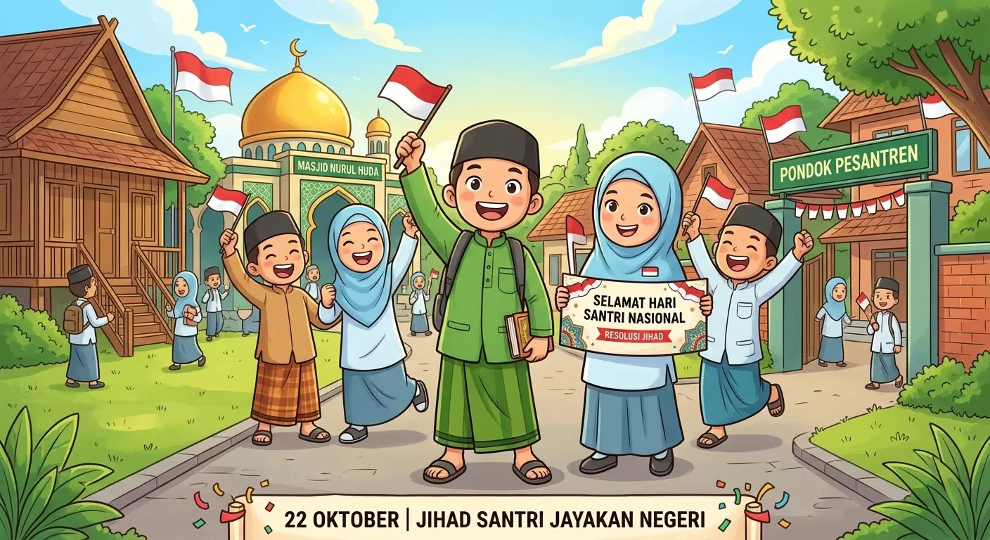 Illustrasi hari santri