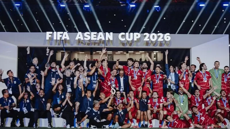 Timnas Indonesia merayakan juara FIFA ASEAN Cup 2026. (Foto: Instagram/Timnas Indonesia)
