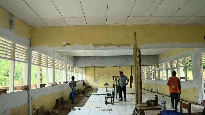 Pembangunan kembali SDN 01 Pasar Laban. (Foto: Kominfo Padang)