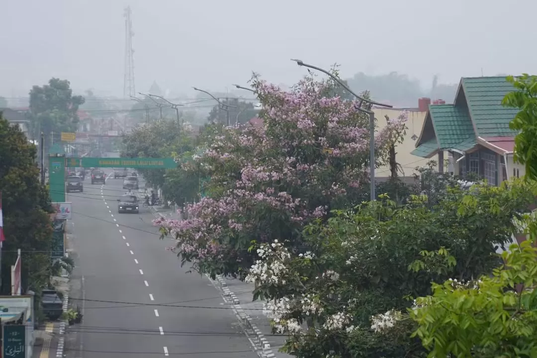 Kondisi Kota Padang Panjang yang diselimuti kabut asap. (Foto: Kominfo Padang Panjang)