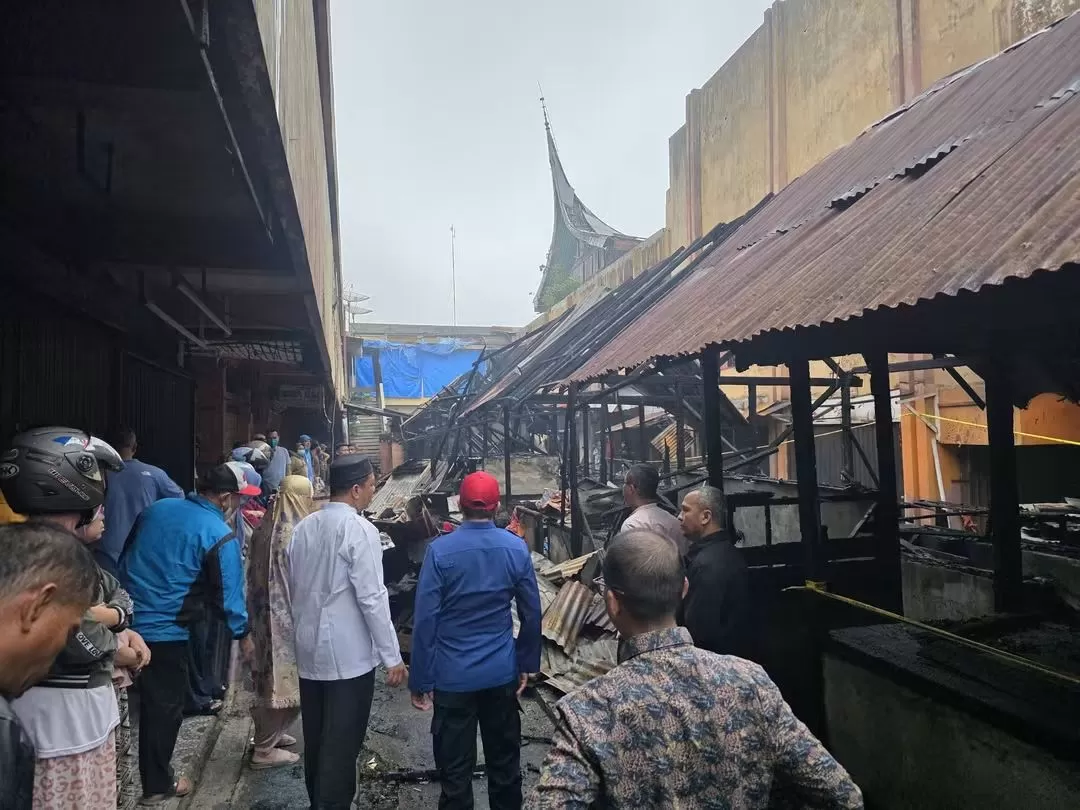 Los Batiah di kawasan Pasar Blok Timur, Kota Payakumbuh pasca terbakar pada Kamis dini hari (15/10/2026). (Foto: Pemko Payakumbuh)