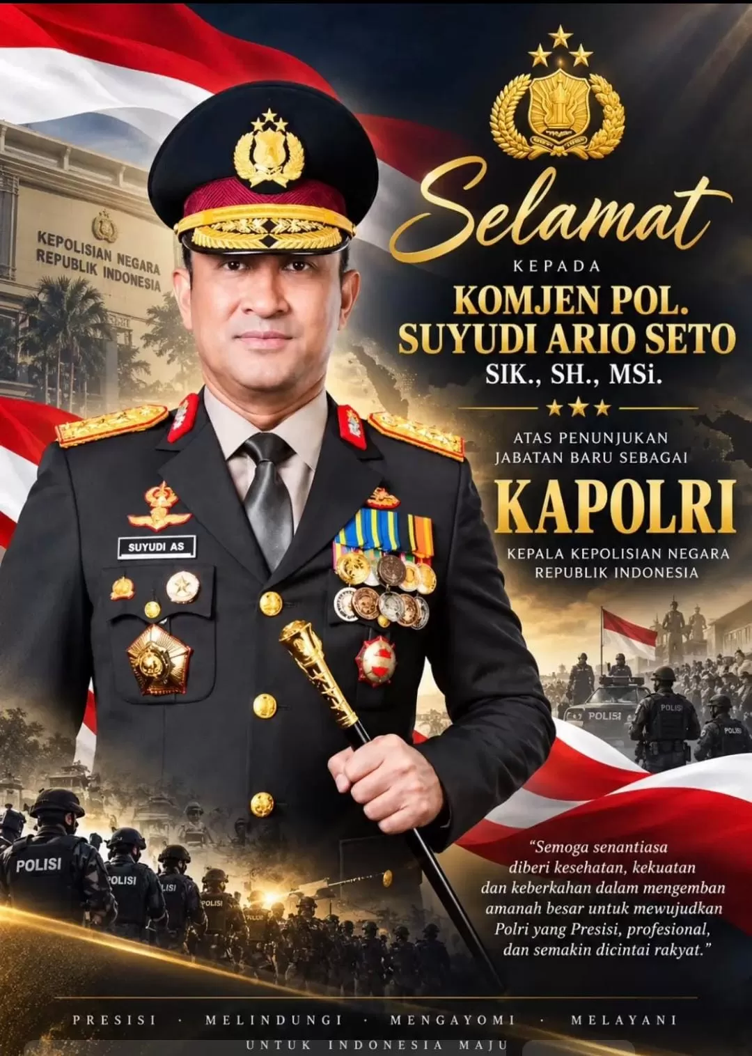 Komjen Pol Sayudi Ario Seto, SIK, SH,. MH. (foto/Ist) 