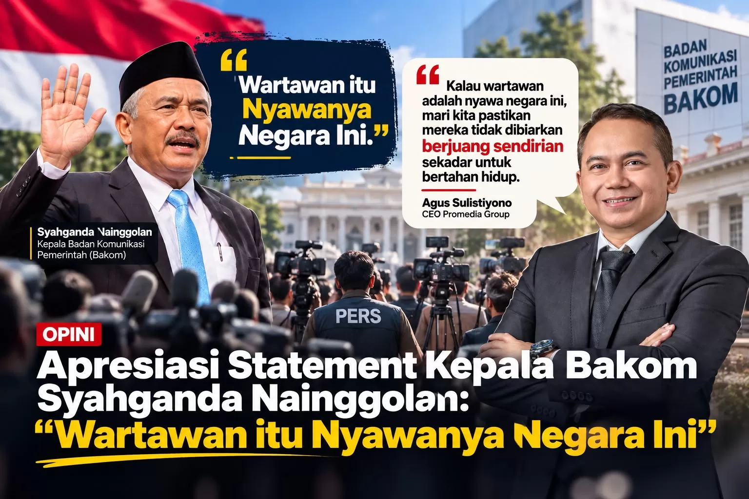 Agus Sulistriyono CEO Promedia Group mengapresiasi stament bakom syahganda nainggolan.(foto/Ist/doc) 