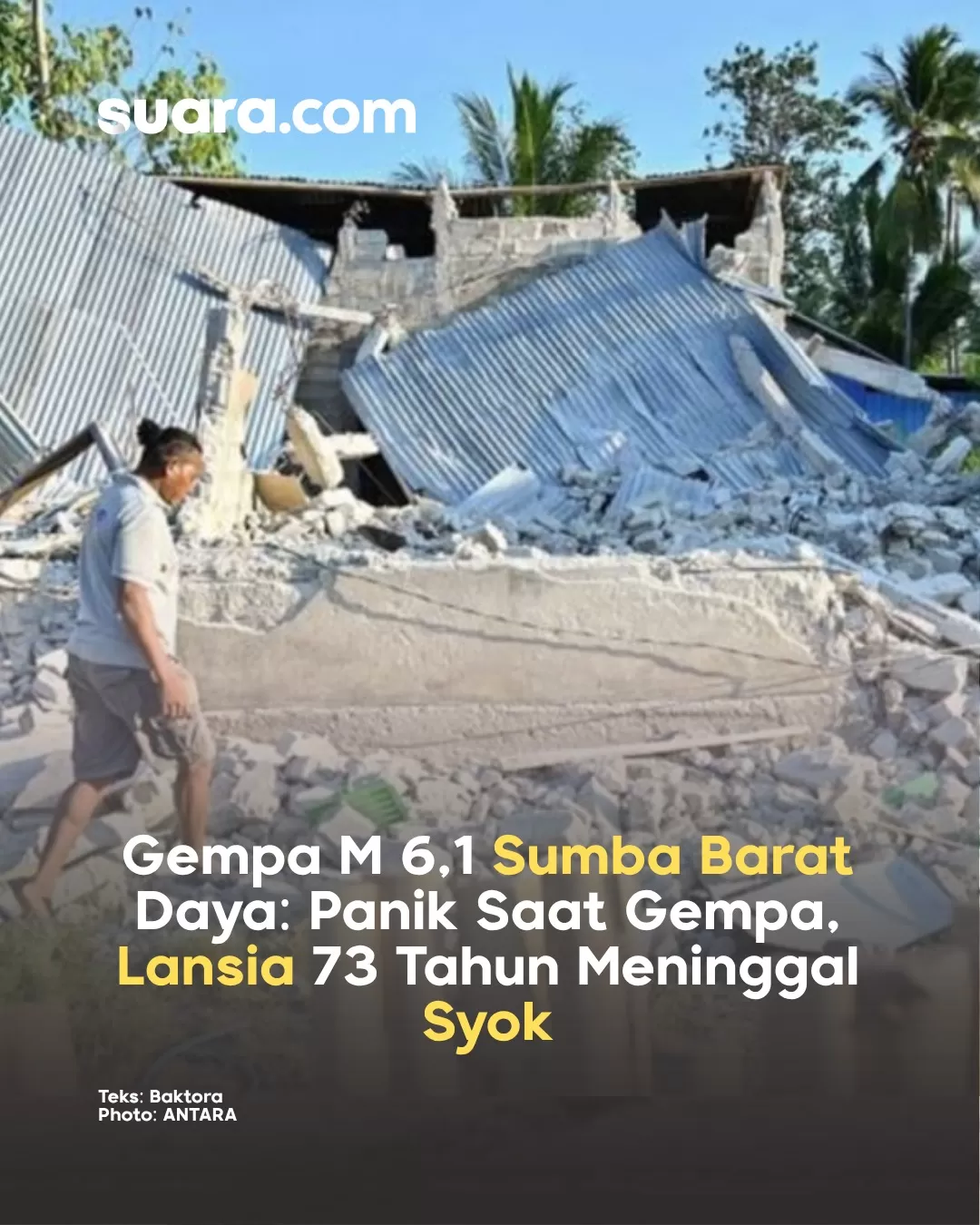 Gempa M 61 sumba barat. (Foto/Ist/Suara.com) 
