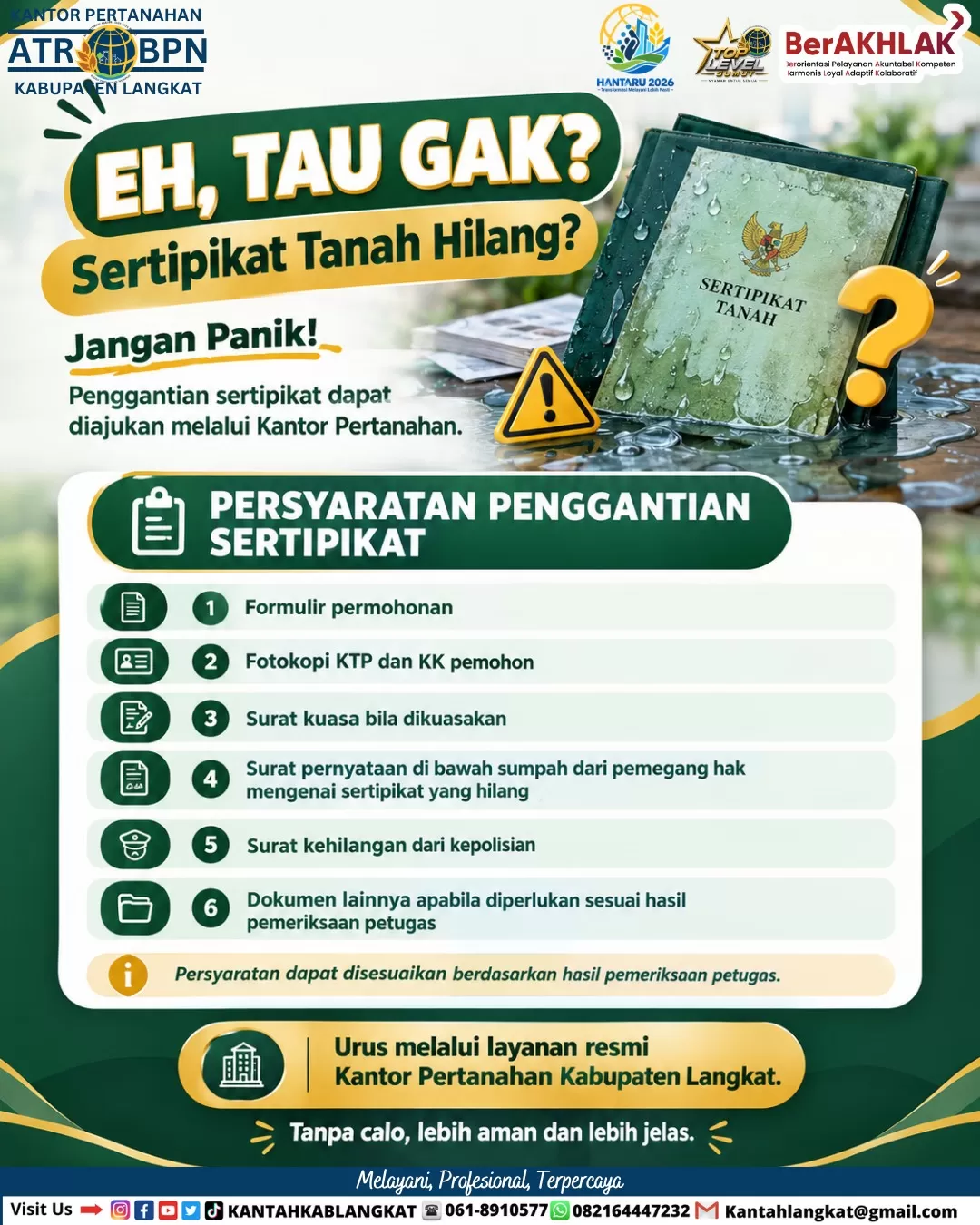 Foster persyaratan pengantian sartigikat.(foto/foster/BPN) 