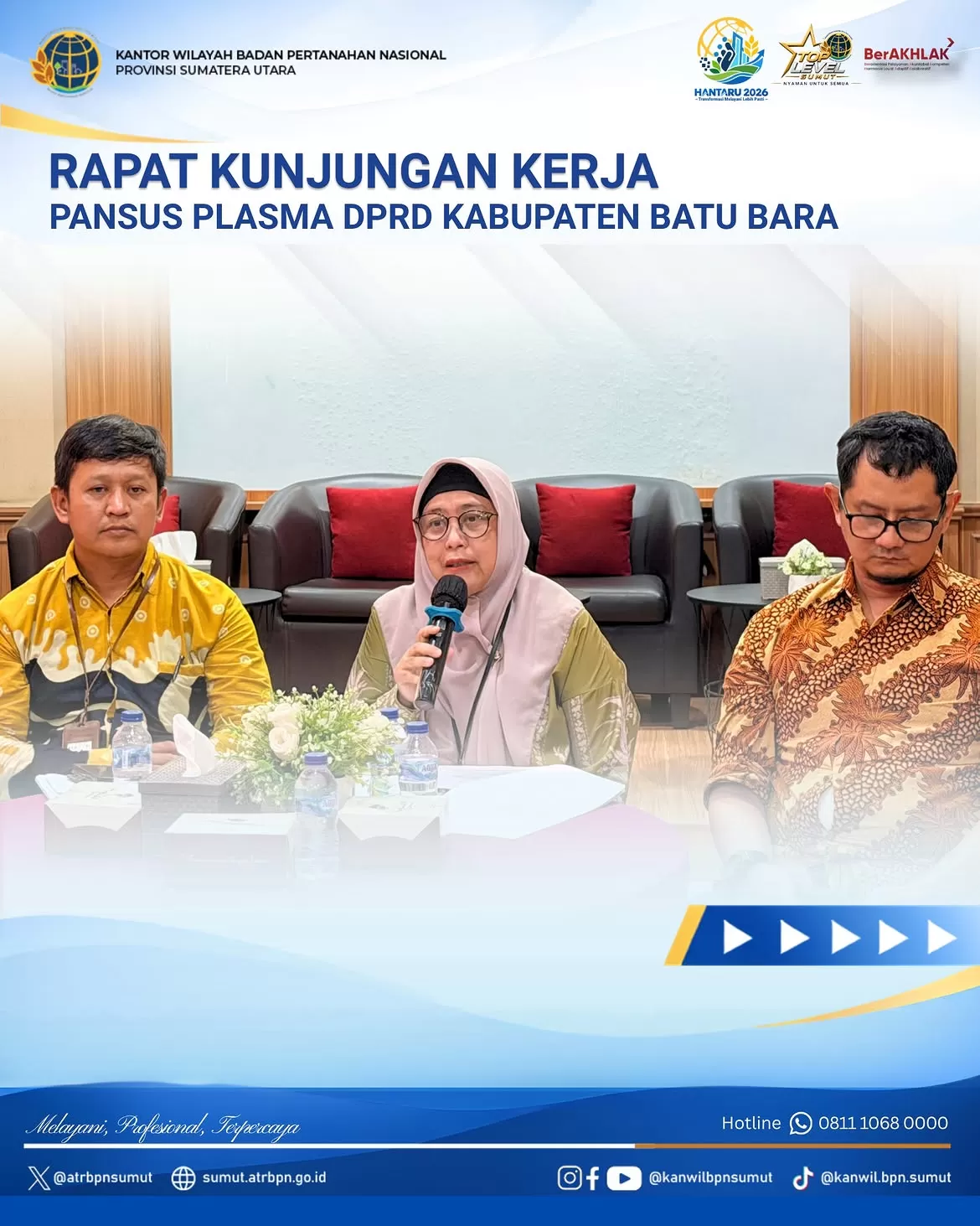 Kantor Wilayah BPN Provinsi Sumatera Utara Menerima Kunjungan DPRD Kabupaten Batu Bara.(foto/Ist)  (Lie/Peomedia)