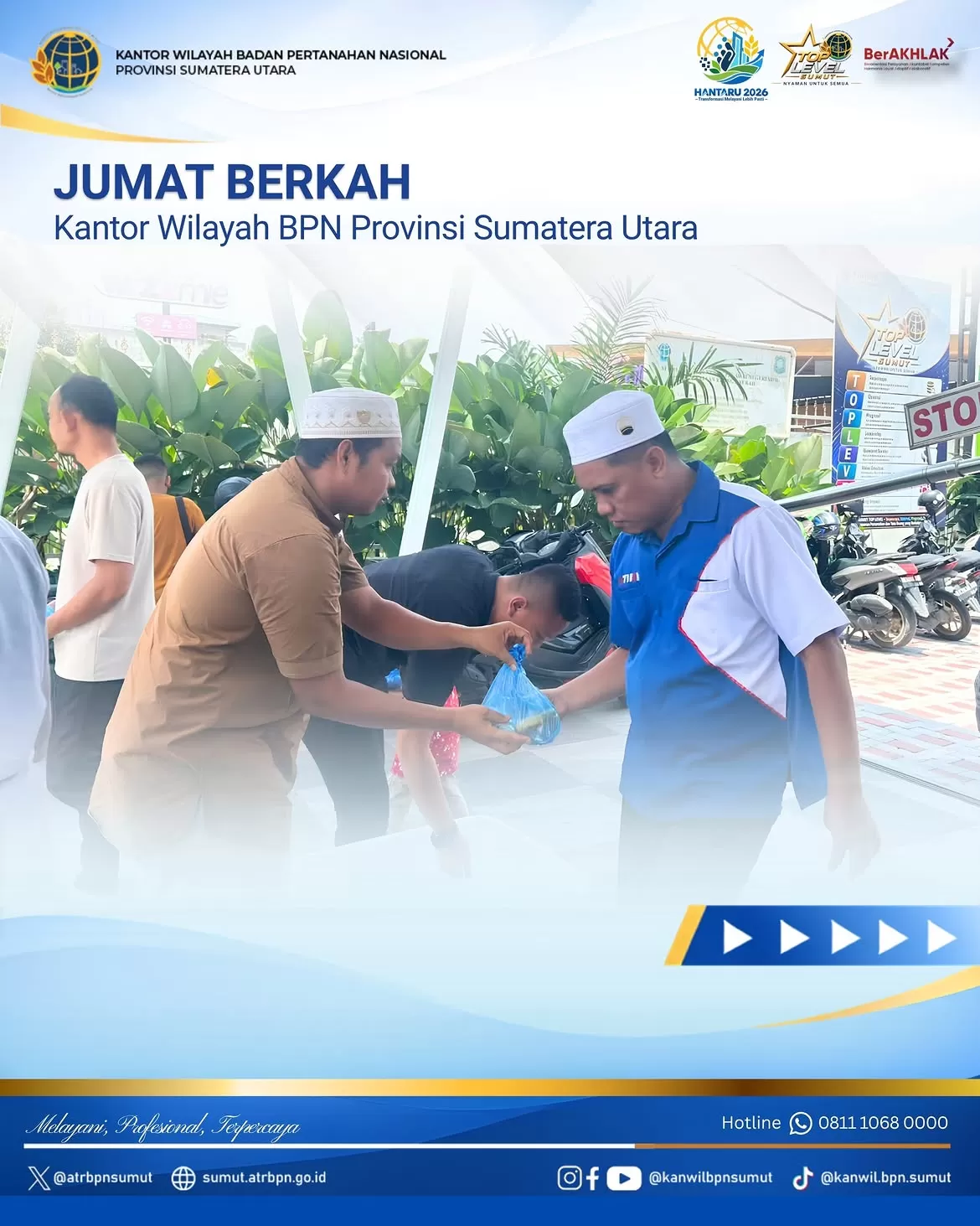 Dalam semangat kepedulian sosial dan kebersamaan, Kantor Wilayah Badan Pertanahan Nasional (Kanwil BPN) Provinsi Sumatera Utara  (Lie/Promedia)