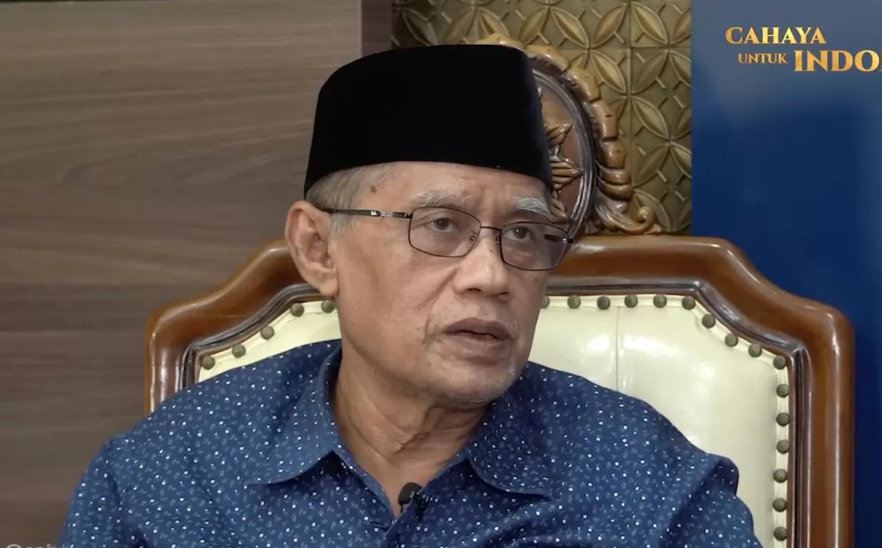 Ketua Umum PP Muhammadiyah Haedar Nashir menyampaikan pandangan terkait putusan MK soal syarat pendidikan Gibran. (Foto: Tangkapan layar YouTube TvMu Jogja) (Lie/Promedia)
