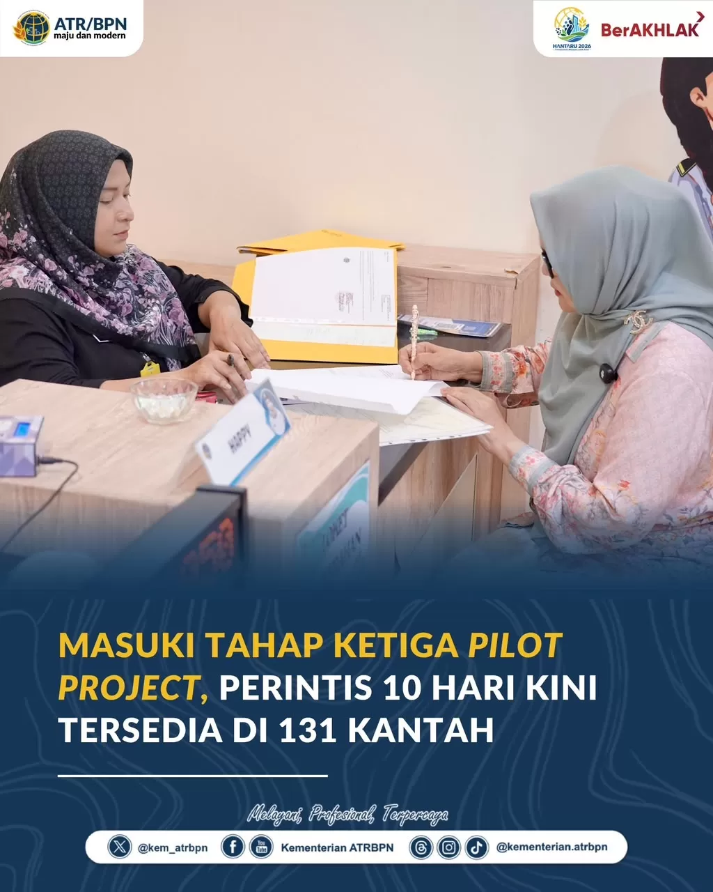 Implementasi layanan Peralihan Hak Terintegrasi (PERINTIS) 10 Hari yang dijalankan Kementerian Agraria dan Tata Ruang/Badan Pertanahan Nasional (ATR/BPN) memasuki tahap ketiga.  (Lie/Promedia)