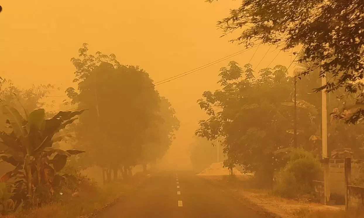 Kondisi langit Palangka Raya di tengah kabut asap akibat karhutla, Rabu, 14 Oktober 2026. (Threads/@oki***) (Lie/Promedia)