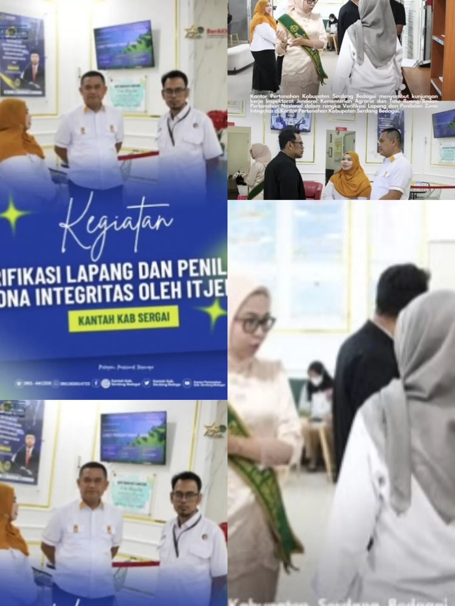 Kantor Pertanahan Kab Serdang Bedagai menyambut kunjungan Inspektorat Jenderal Kementerian Agraria dan Tata Ruang/Badan Pertanahan Nasional dalam rangka Verifikasi Lapang dan Penilaian Zona Integritas (Lie/Promedia)
