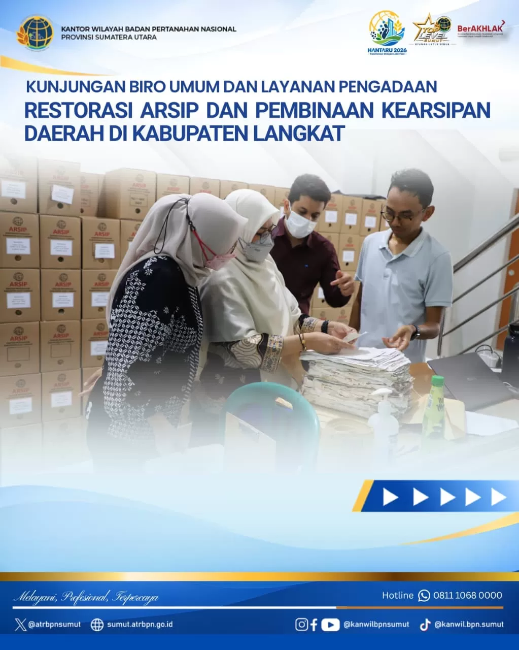 Biro Umum dan Layanan Pengadaan Kementerian ATR/BPN Melaksanakan Kegiatan Restorasi Arsip dan Pembinaan Kearsipan  (Lie/Promedia)