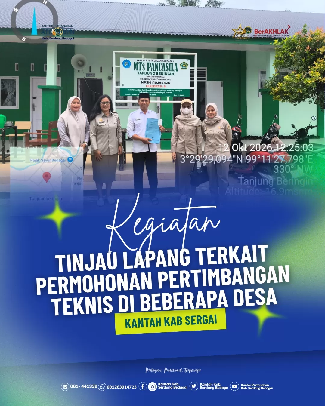 Kantor Pertanahan Kabupaten Serdang Bedagai Tinjau Lapang Terkait Permohonan Pertimbangan Teknis Pertanahan Di Beberapa Desa (Lie/ATR/BPN)