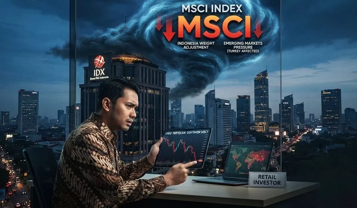 MSCI mengumumkan konsultasi pada 15 Oktober 2026. Setelah pengumuman tersebut, IHSG ditutup turun 11,57 persen pada Jumat (16/10). (Ilustrai oleh AI) (Lie/Promedia)