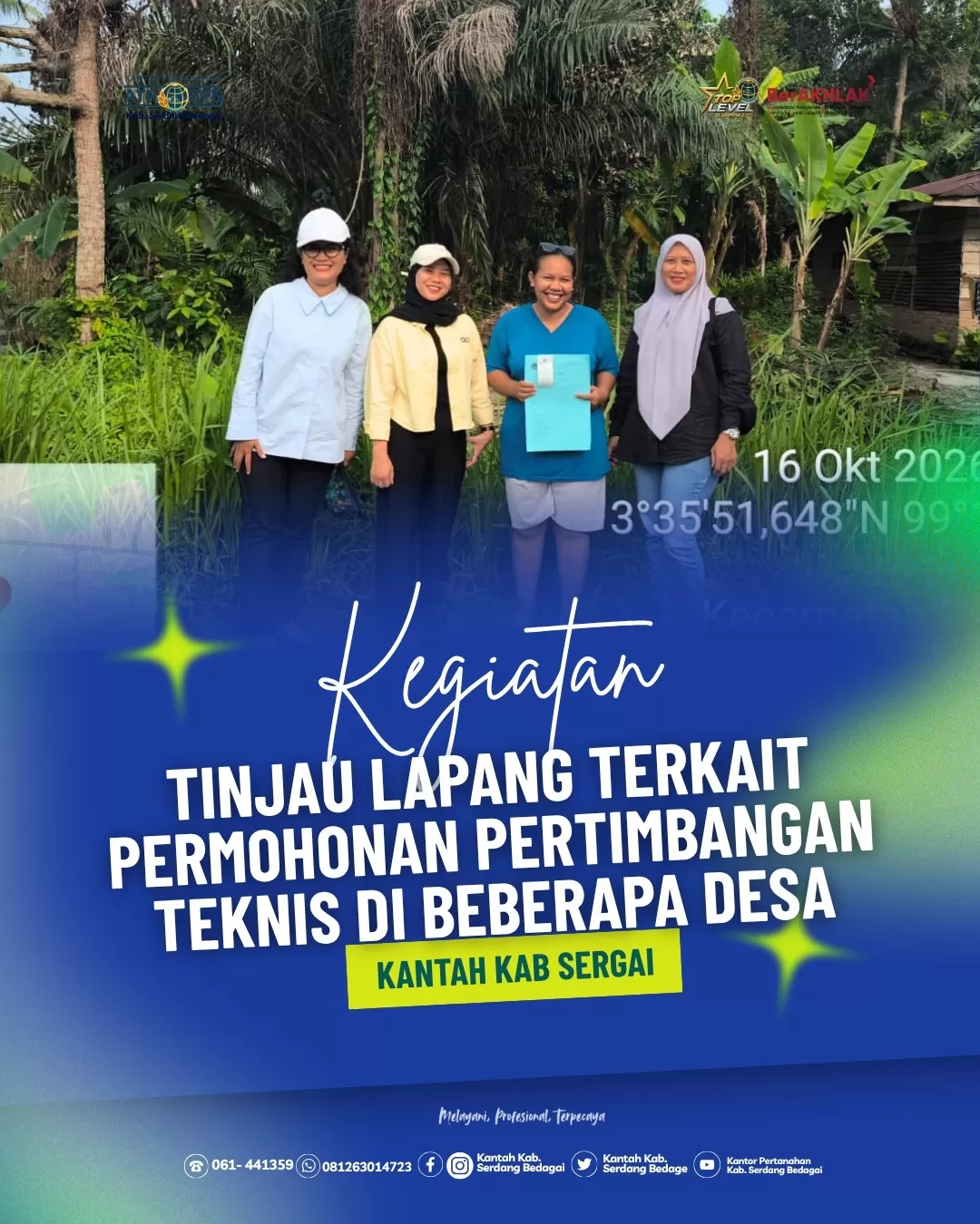 Kantor Pertanahan Kabupaten Serdang Bedagai Melaksanakan Kegiatan Pertimbangan Teknis Pertanahan di Beberapa Desa (Lie/Promedia)