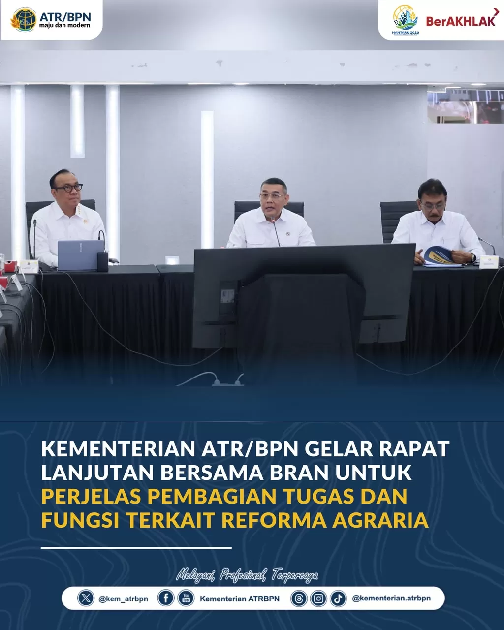 Kementerian Agraria dan Tata Ruang/Badan Pertanahan Nasional (ATR/BPN) menggelar Rapat Tindak Lanjut Pembentukan Badan Reforma Agraria Nasional (BRAN) pada Rabu (14/10/2026),  (Lie/Promedia)