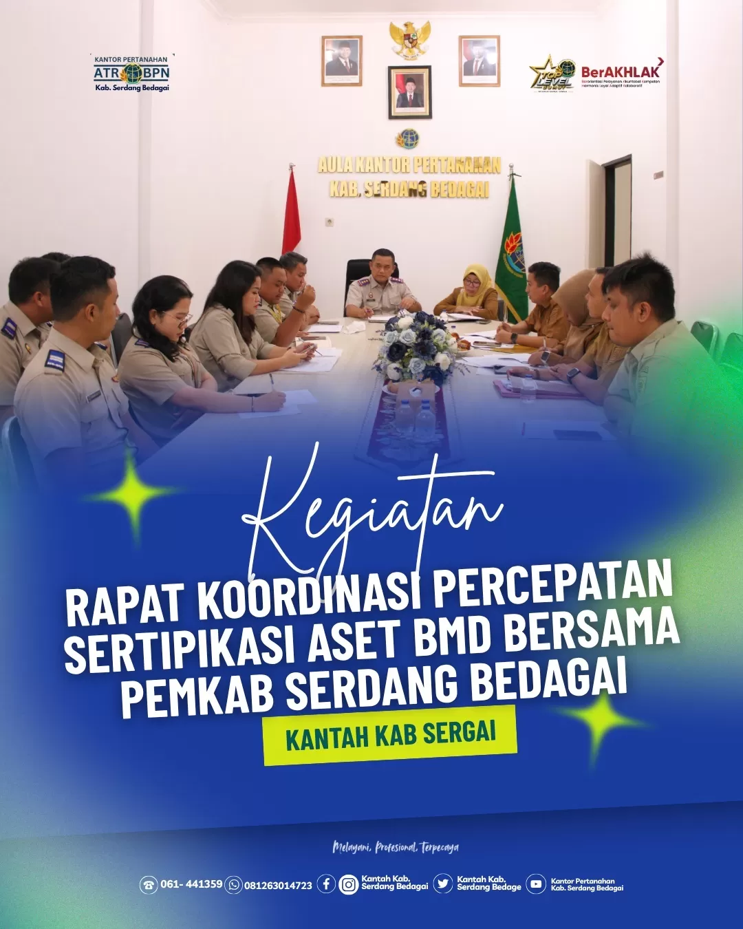 Kantor Pertanahan Kabupaten Serdang Bedagai melaksanakan Rapat Koordinasi Percepatan Sertipikasi Aset Barang Milik Daerah (BMD) (Lie/ATR/BPN)