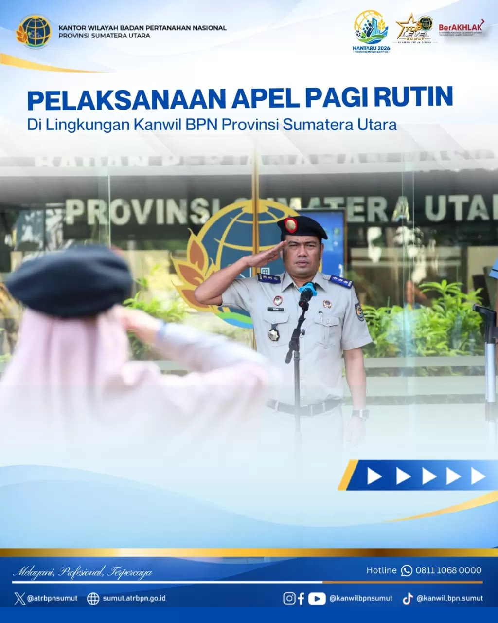 Dalam rangka meningkatkan kualitas pelayanan pertanahan yang lebih cepat, transparan, efektif, dan terintegrasi, Kantor Wilayah Badan Pertanahan Nasional Provinsi Sumatera Utara. (Lie/ATR/BPN)