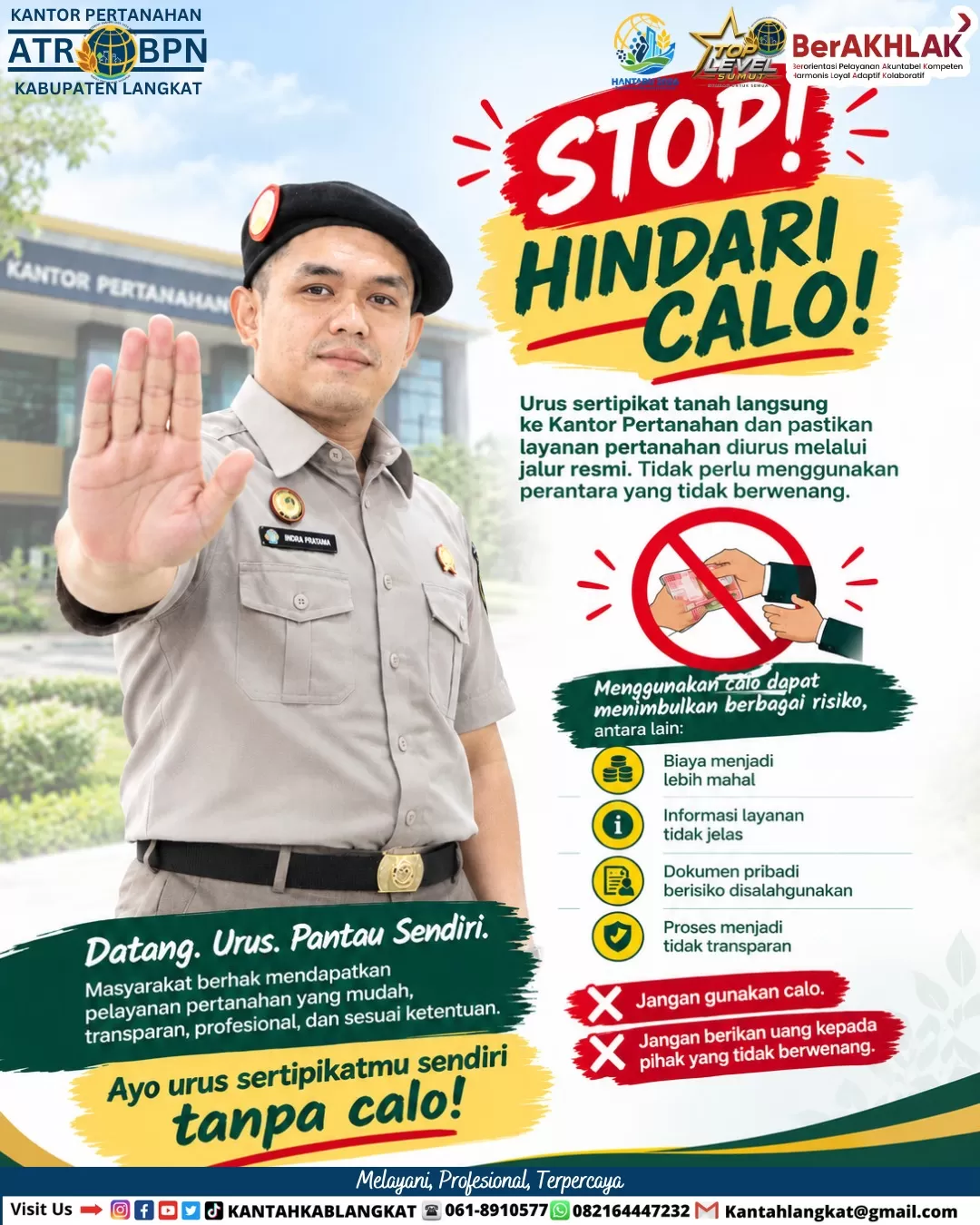 Kantor Pertanahan Kabupaten Langkat Ajak Masyarakat Hindari Calo dan Manfaatkan Layanan Pertanahan Resmi (Lie/Promedia)