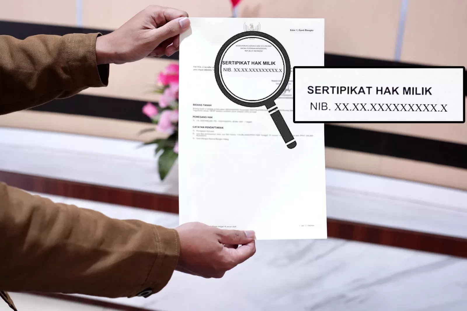 Nomor sertipikat merupakan salah satu informasi yang perlu diketahui masyarakat ketika mengurus berbagai keperluan pertanahan.  (Lie/Promedia)