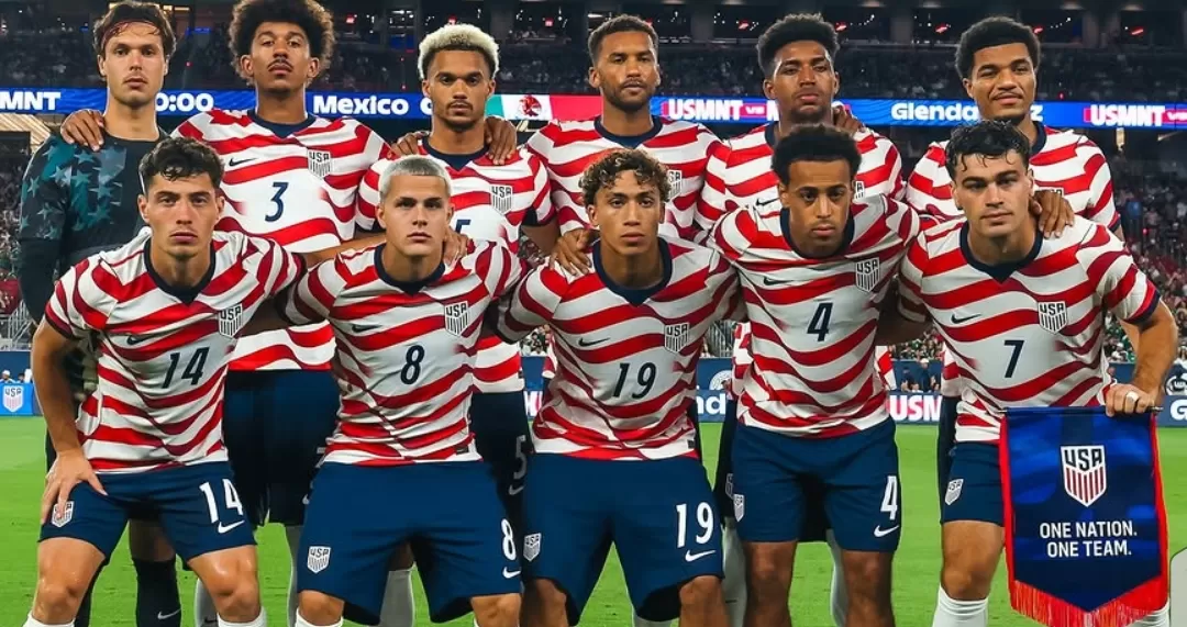 Para pemain Timnas Amerika Serikat berfoto jelang pertandingan. Mereka akan menghadapi Kanada dalam pertandingan persahabatan pada Rabu (7/10/2026) pagi.
