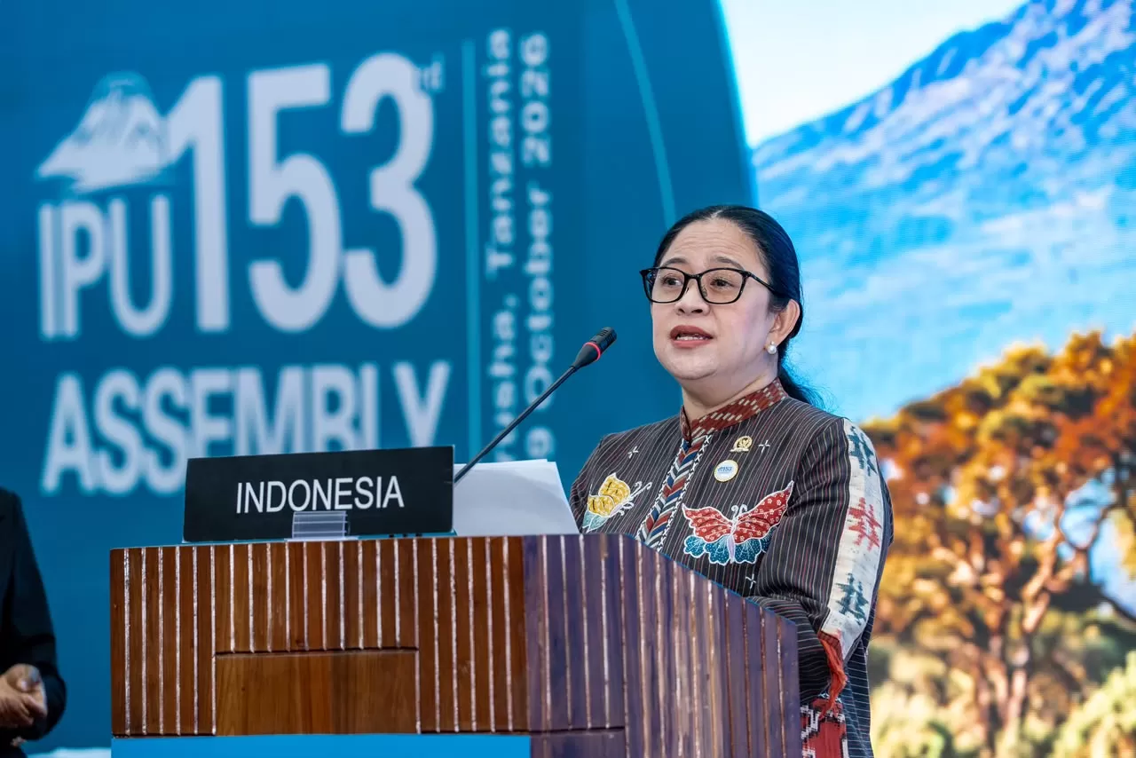 Ketua DPR RI Puan Maharani saat menghadiri Sidang Umum Inter-Parliamentary Union (IPU) ke-153 di Arusha, Tanzania, Kamis (8/10/2026).