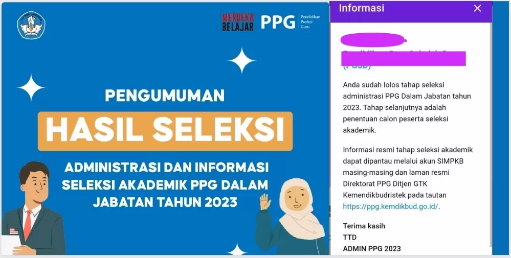 Informasi PPG Daljab: Pengumuman Hasil Seleksi Administrasi Dan ...