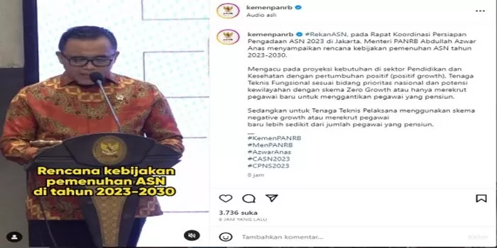 Menteri PANRB Menetapkan Jumlah Perekrutan ASN 2023 Dengan Optimalkan ...