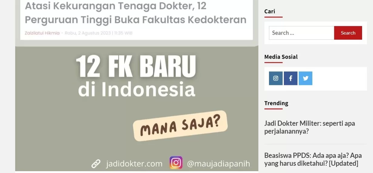 Dibuka 12 Fakultas Kedokteran Baru Di PT Negeri Swasta, Akankah Masalah ...