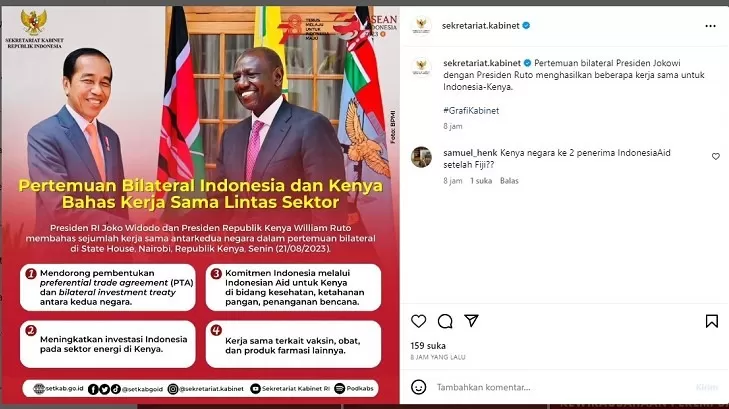 Pertemuan Bilateral Presiden RI Dan Presiden Kenya, Menghasilkan Kerja ...