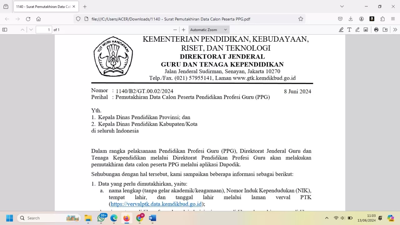 INFO PPG 2024 : Pemutakhiran Data Calon Peserta Pendidikan Profesi Guru ...