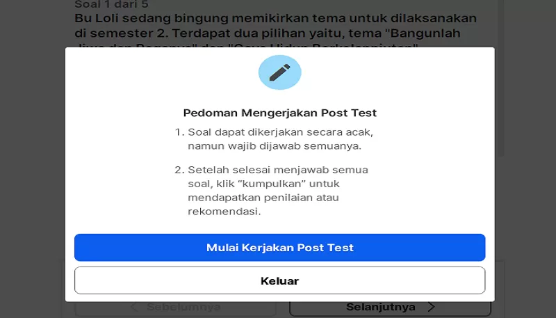 Contoh Soal Dan Kunci Jawaban Post Tes Modul Pelatihan Mandiri Pmm Ide Ide Praktis Penggunaan