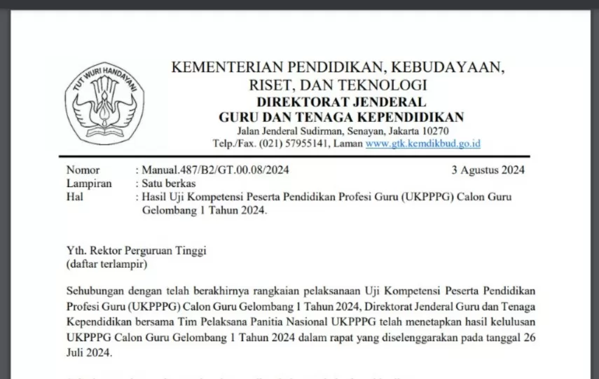 Selamat 17.236 Dinyatakan Lulus Berdasarkan Pengumuman UKPPPG Periode I ...