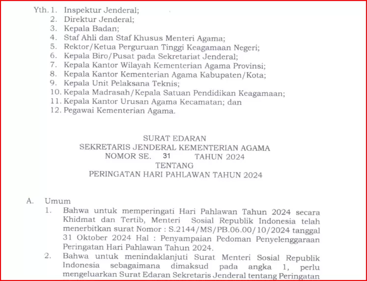 Peringatan Hari Pahlawan 2024 Di Kementerian Agama: Menghormati Jasa ...