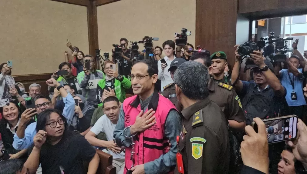 Eks Mendikbudristek Nadiem Anwar Makarim menjalani sidang dakwaan di Pengadilan Tipikor Jakarta, Senin (5/1). (Muhamad Ridwan/JawaPos.com)