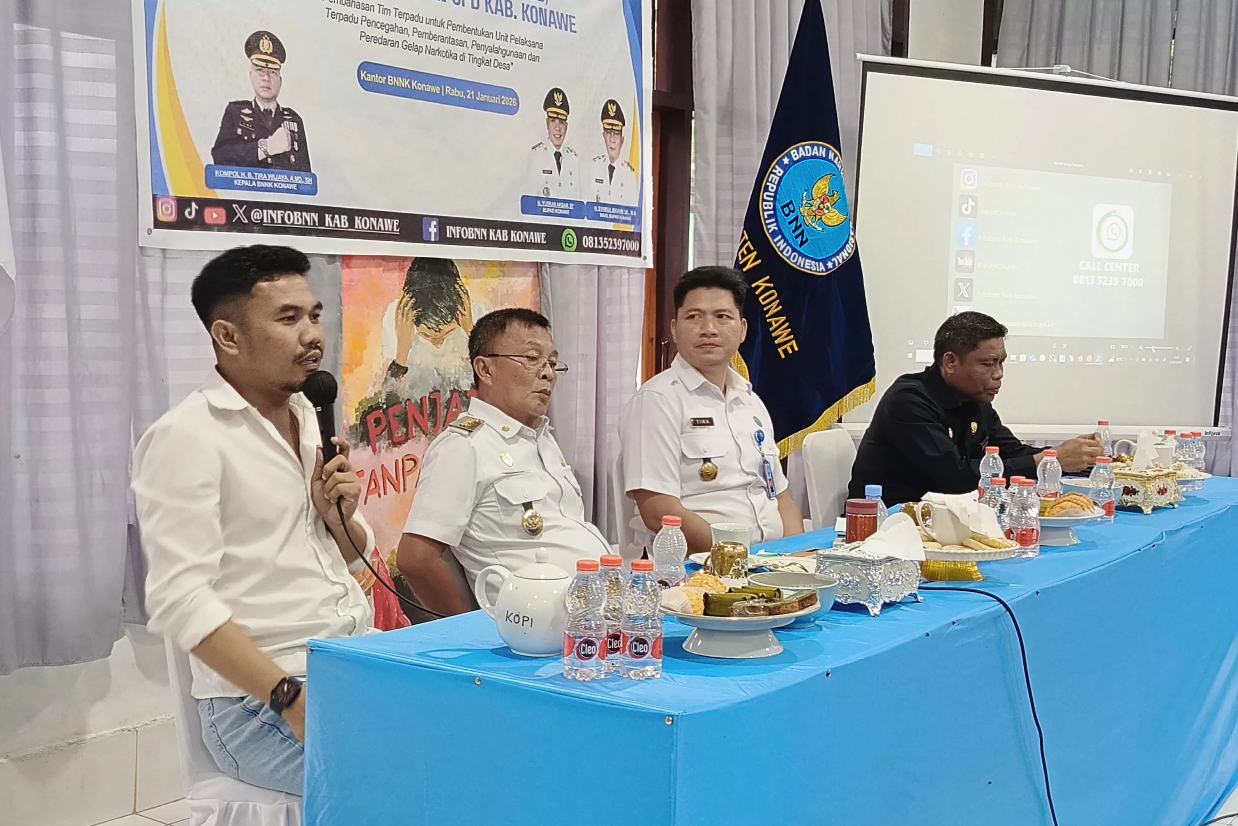 Anggota DPRD Konawe Kristian Tandabioh, S.H., M.AP., menghadiri sekaligus memberikan pandangan dalam FGD. 