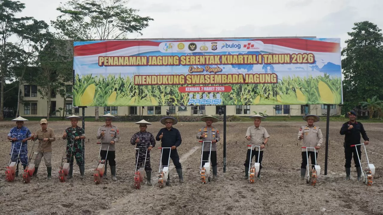 Polda Sultra Laksanakan penanaman jagung secara serentak seluas 16,30 Ha