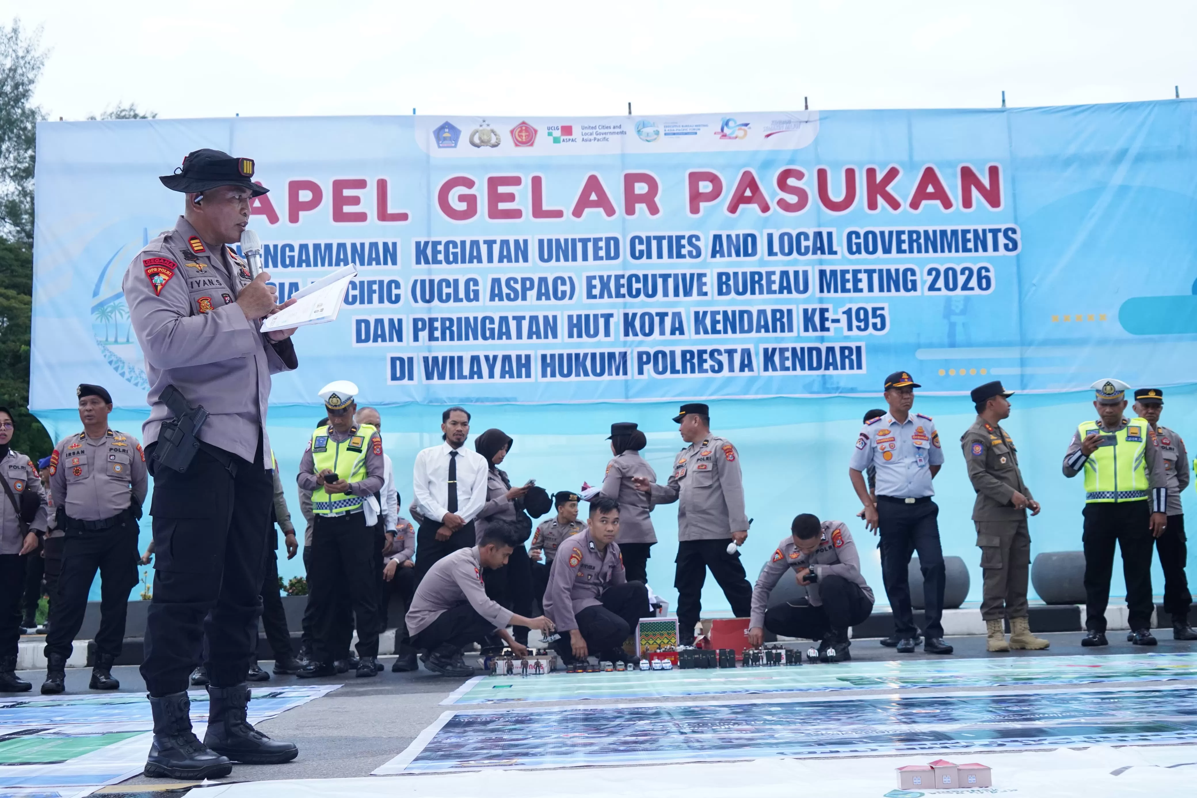 Apel gabungan dalam rangka Amankan UCLG ASPAC 2026 dan HUT ke-195 Kendari, 