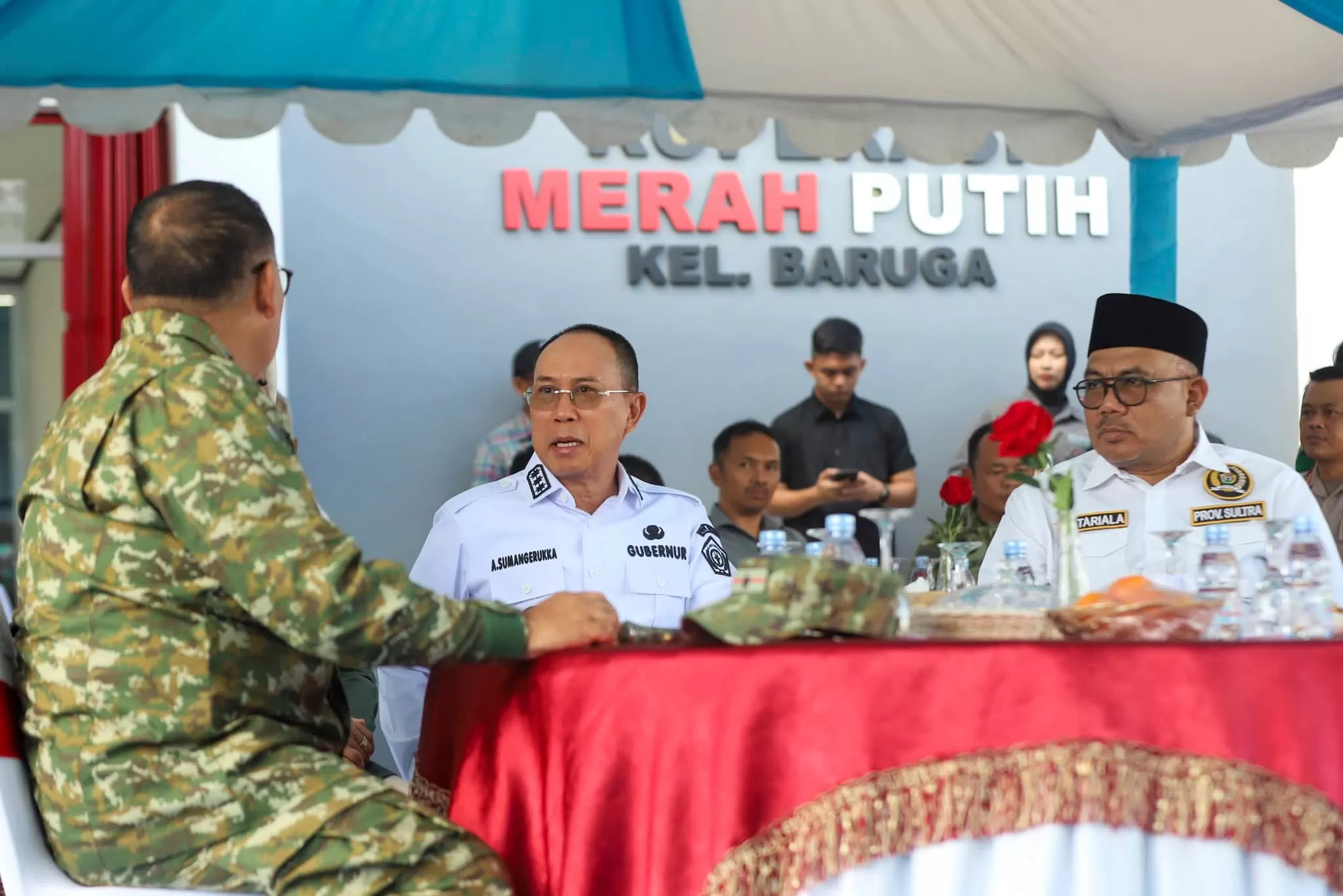 Gubernur Sultra bersama forkopimda saat mengikuti peresmian 1.000 KMP oleh Presiden