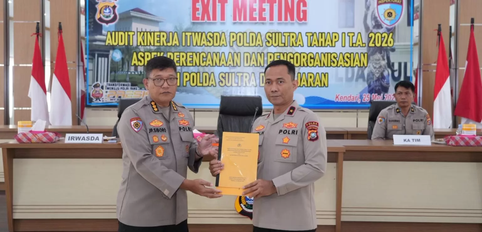 Wakapolda saat membuka Exit Meeting Audit Kinerja Polda Sultra Tahap I Tahun Anggaran 2026.