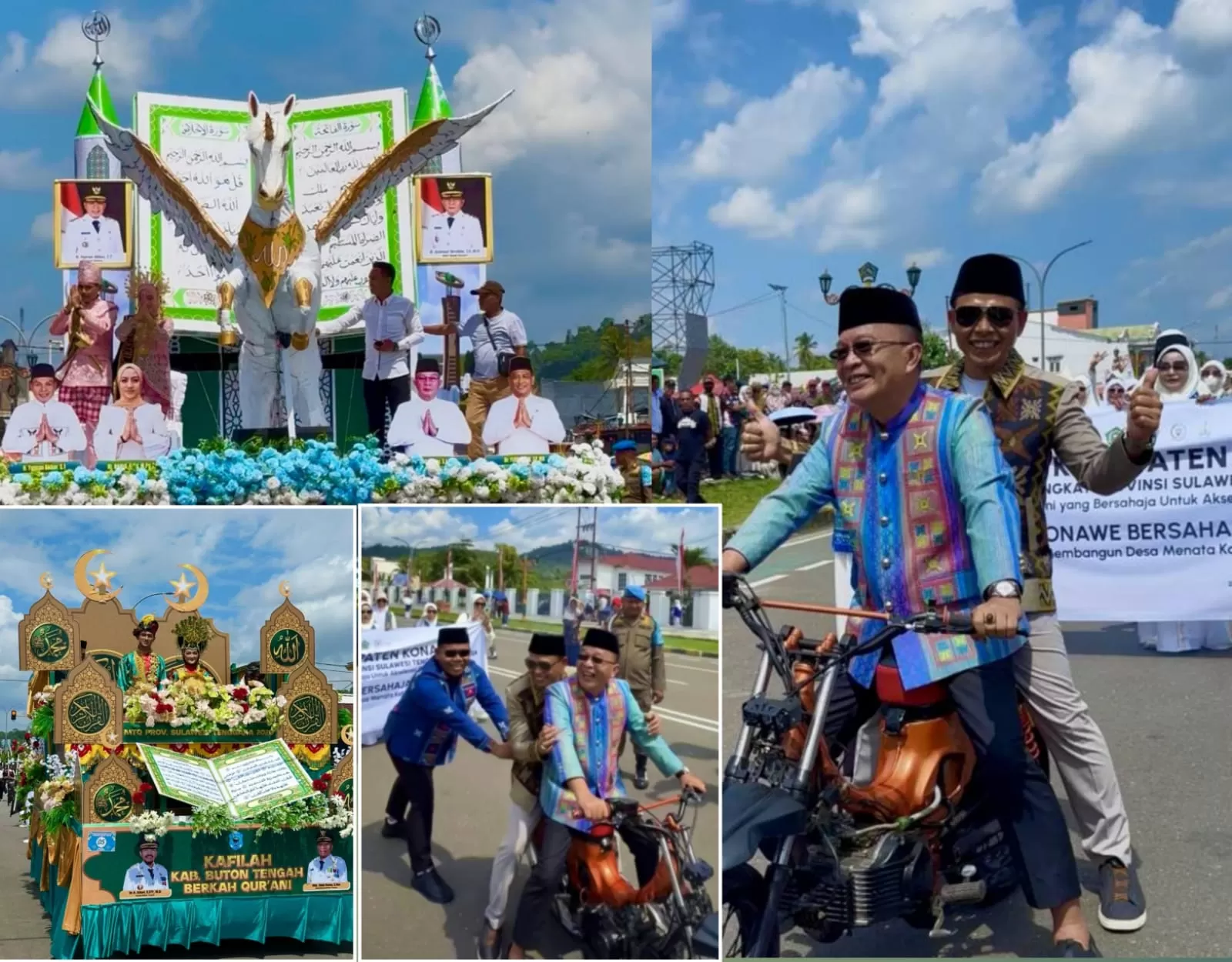 Bupati, Wakil Bupati dan Ketua DPRD Konawe Kompak dalam pawai Ta'aruf MTQ tingkat Provinsi Sultra