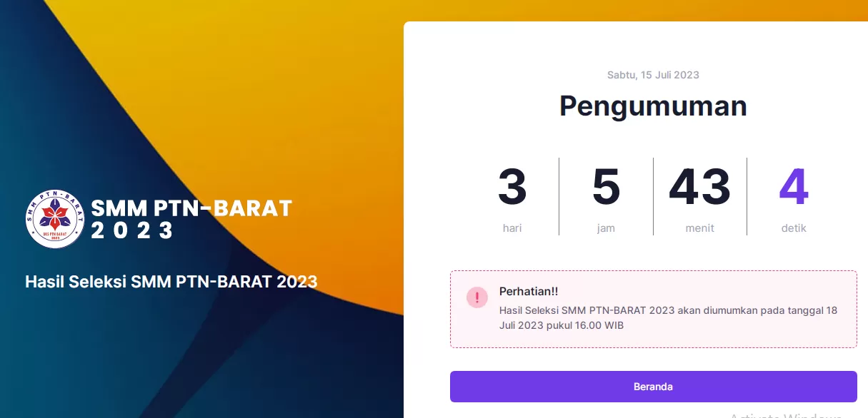 Berikut Ini 17 Link Lihat Hasil Pengumuman SMMPTN Barat Jika Link Utama ...