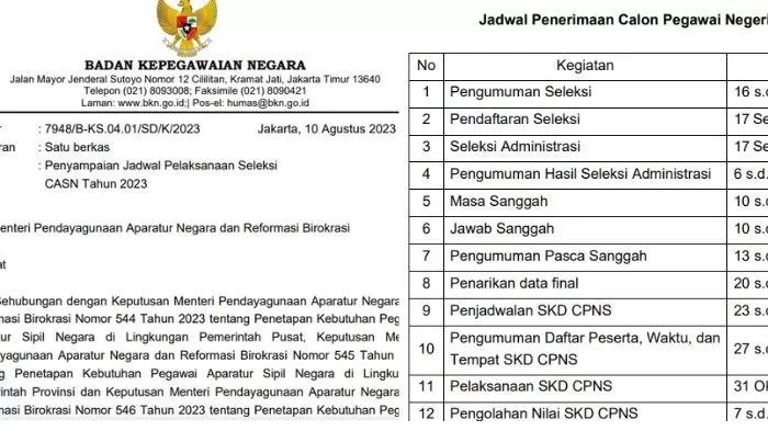 INFORMASI RESMI BKN! Berikut Jadwal Pelaksanaan Seleksi CPNS 2023 ...