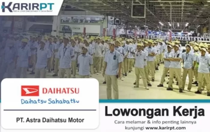Kesempatan menarik! Bergabunglah dengan PT Astra Daihatsu Motor sebagai Agen Tunggal Pemegang Merek di industri otomotif. Lowongan kerja terbaru Juli 2023. (Foto: Instagram/karirpt_loker)