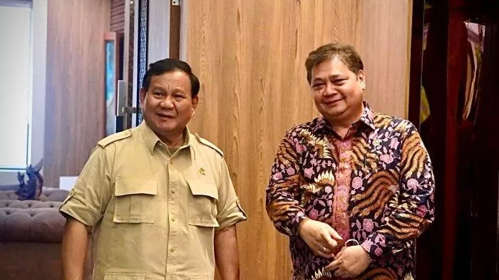 Prabowo Subianto dan Airlangga Hartanto. Foto: Tribunnews.com