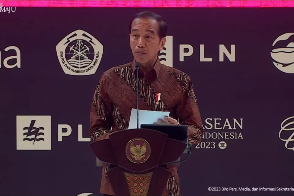 Presiden Joko Widodo (Jokowi) World Hydropwer Congress 2023 di Nusa Dua Convention Centeri, Kabupaten Badung, Bali, Selasa (31/10/2023). Foto: Liputan6.com